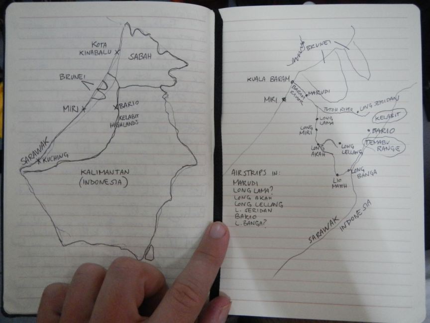 Borneo - hand-drawn maps